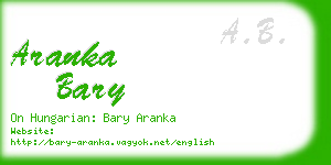 aranka bary business card